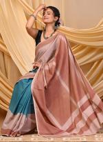 Cotton Light Brown Daily Wear Printed Saree